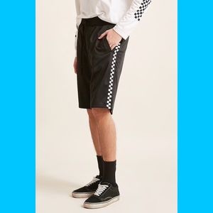 Mens Black And White Checkerboard Shorts F21